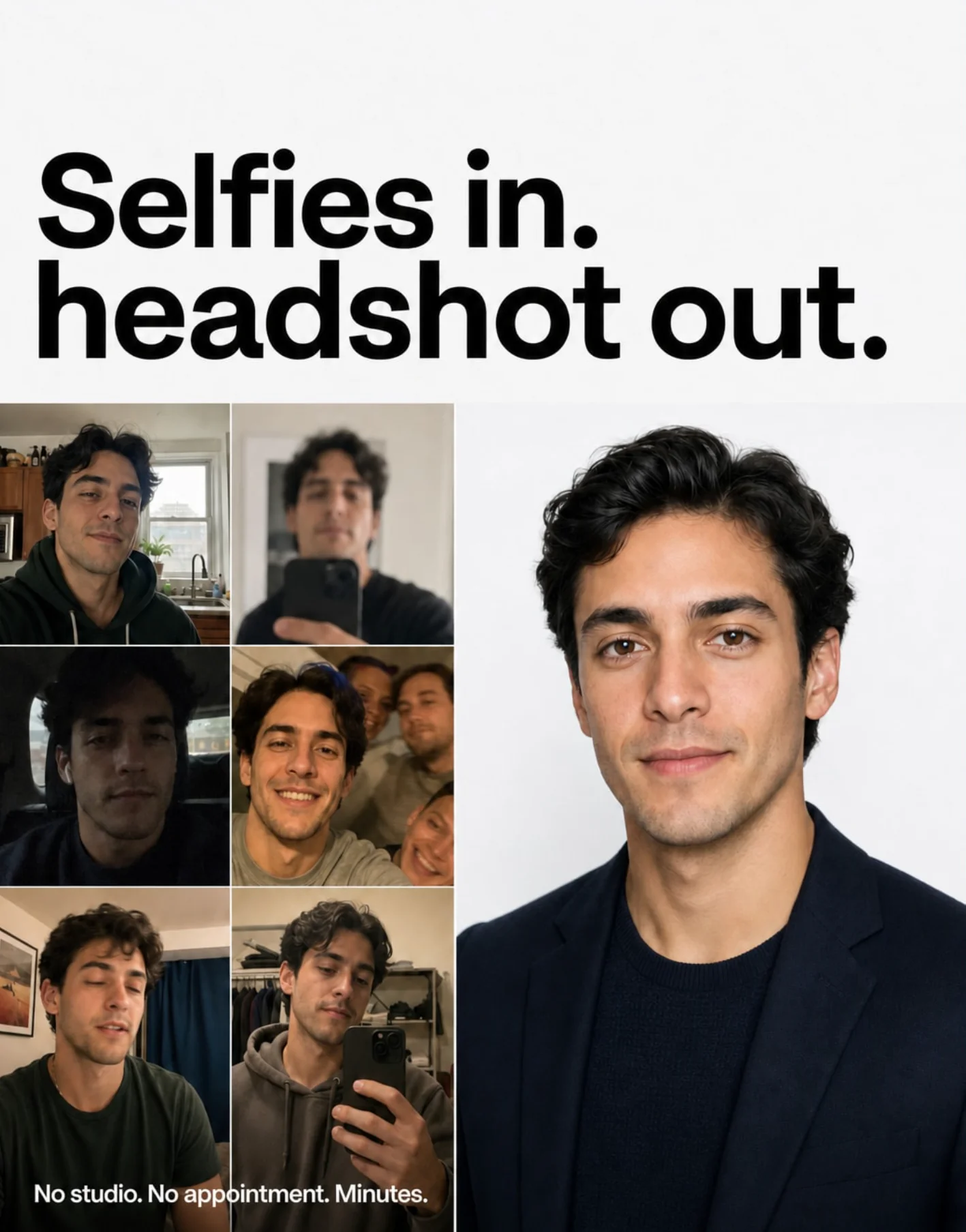 Vibe Headshots post: Selfies in. Headshot out.