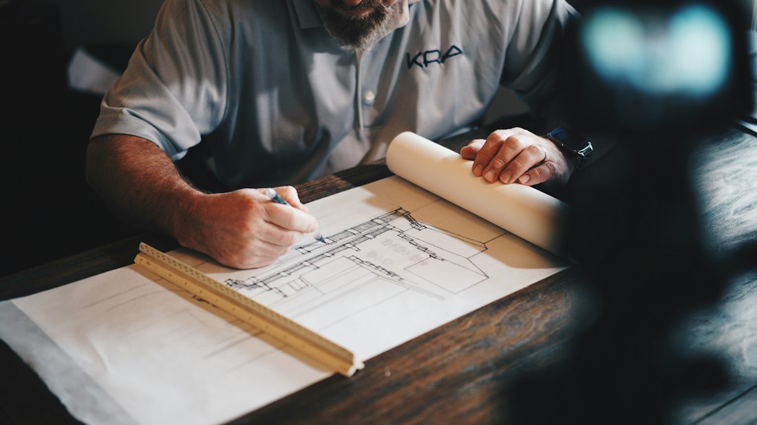 Contractor framing a renovation